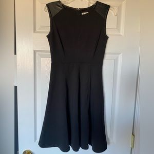 Black dress w/ faux leather detail